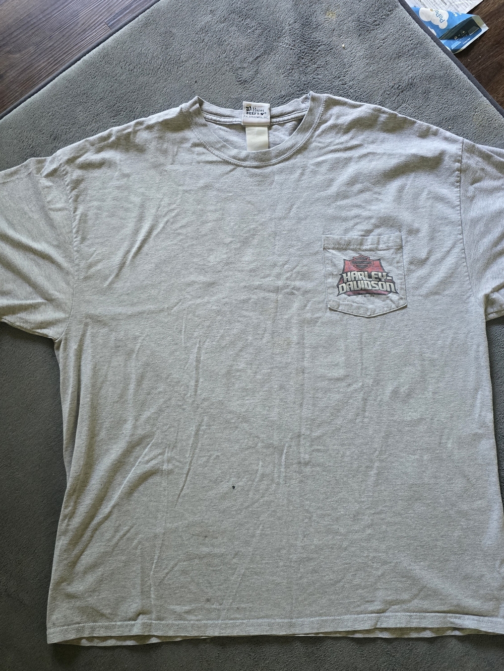 Harley-Davidson Light Gray Short Sleeve Pocket Tee with Logo